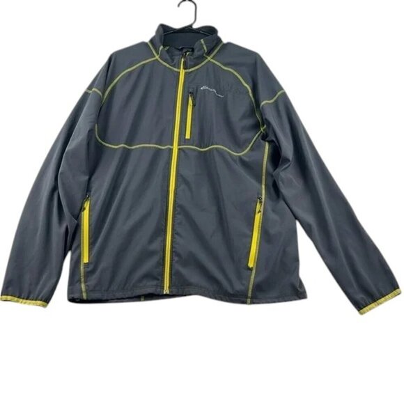 Eddie Bauer Jacker Light Weight Gray Full Zip Men's Large - Picture 1 of 7